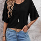 Womens Blouses Ruffle Sleeve Top V Neck Shirts Casual Outfit Bell Sleeve Cute Tee Spring Fall Summer Fashion Clothes