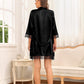Women'S Pajama Satin Sexy Lingerie Robe Set 4Pcs Pjs Silk Sleepwear Lace Cami Shorts Loungewear