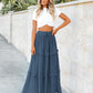 Women'S Long Summer Skirt 2025 Elegant High Waist Cocktail Party Wedding Guest Dress Flared A-Line Midi Skirts