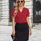 Womens Dressy Chiffon Blouses Summer Puff Petal Short Sleeve Shirts V Neck Casual Work Tops