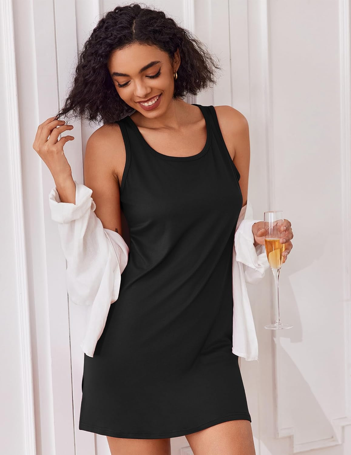 Sexy Nightgowns for Women Tank Sleeveless Night Gown 2 Pack Sleep Dress Soft Nightdress Chemise Sleepwear S-XXXL