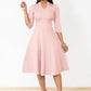 Casual Dresses for Women Semi Formal Fit and Flare 3/4 Sleeve A-Line Church Work Dress with Pockets