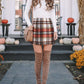 Plaid Mini Skirts for Women High Waist Fall Winter 2025 Bodycon Pencil A-Line Skirt
