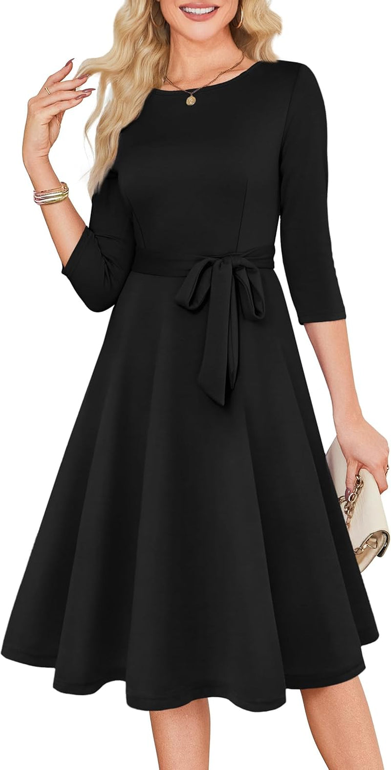 Women'S Cocktail Dresses 3/4 Sleeve Vintage Wedding Guest Dress (XS-3XL)