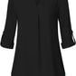 Women'S Casual Chiffon V Neck 3/4 Sleeve Blouse Tops